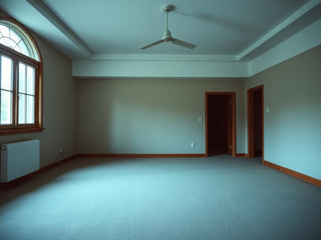 Empty dim living room before editing